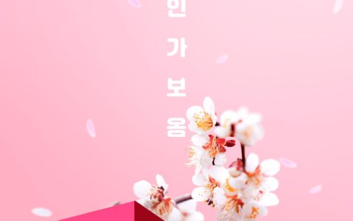 花朵花瓣春季海报设计模板 (psd)