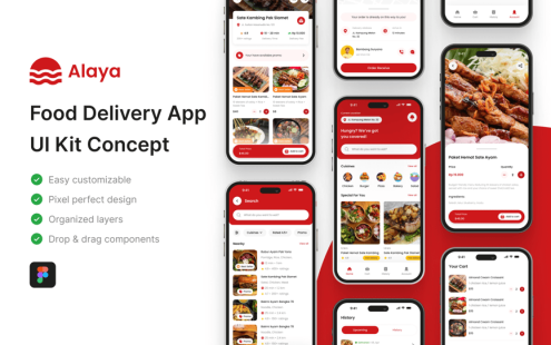 送餐应用 APP UI KIT (FIG)