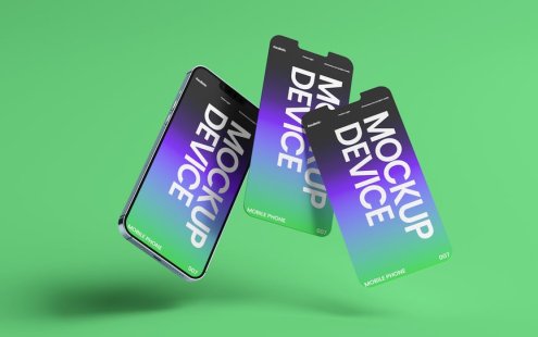 手机移动设备展示模型样机 (PSD)