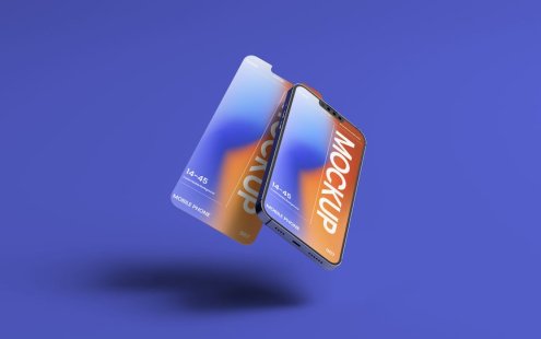 智能手机显示模型场景样机 (PSD)