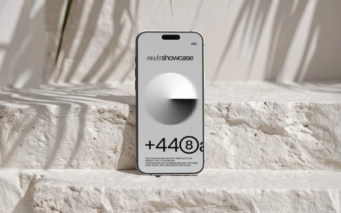 优雅的户外iPhone手机模型样机 (PSD)