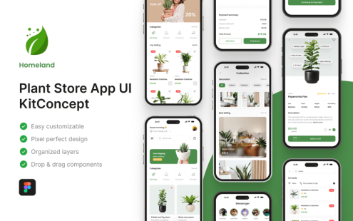 植物商店应用APP UI KIT (FIG)