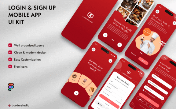 登录和注册移动应用APP UI KIT (FIG)