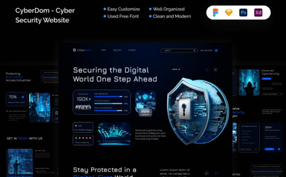 网络 – 网络安全网站 (FIG,PSD,SKETCH,XD)