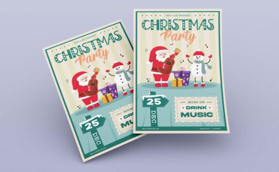 圣诞快乐派对传单海报素材 (AI,EPS,JPG,PNG)