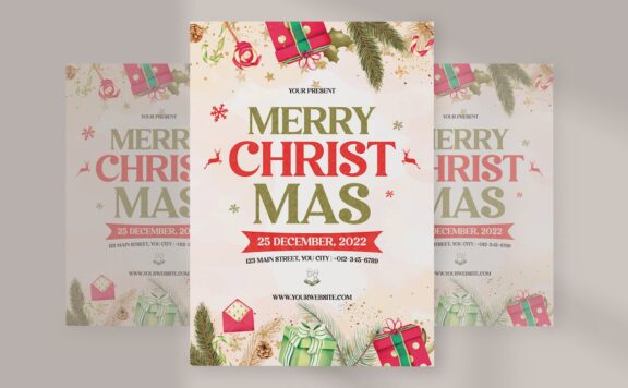 圣诞活动海报传单模板 (PSD)