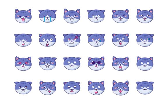 卡通猫表情设计源文件下载 (AI,EPS,JPG,PNG,SVG)