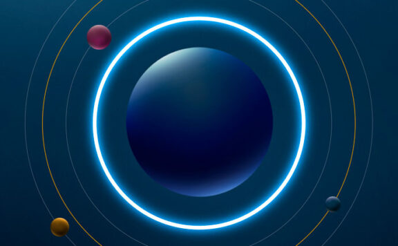 星球圆圈空间概念视觉海报设计模板 (psd)