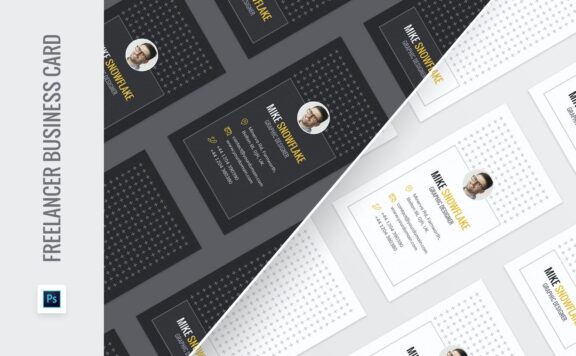 自由职业者名片模板 (PSD)