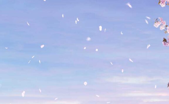 春天浪漫风景手机壁纸背景素材 (psd)