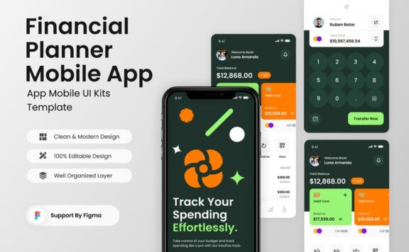 财务规划师移动应用APP UI KIT (FIG)