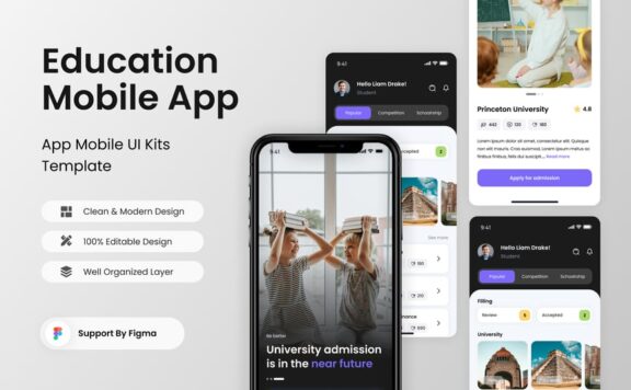 教育移动应用APP UI KIT (FIG)