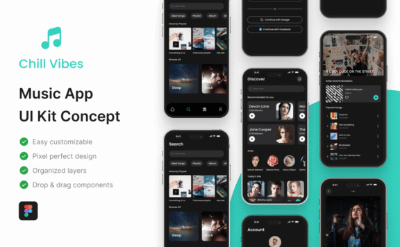 音乐应用APP UI KIT (FIG)