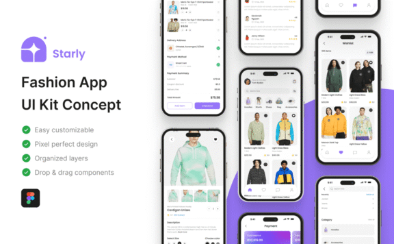 时尚商店应用APP UI KIT (FIG)