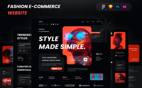 时尚电商网站网页模板 (FIG,PSD,SKETCH,XD)