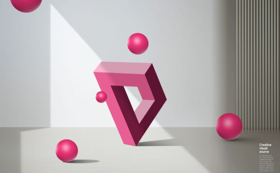 几何阴影空间创意视觉海报设计模板 (psd)