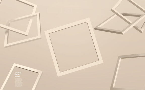 方形木框创意视觉海报设计模板 (psd)