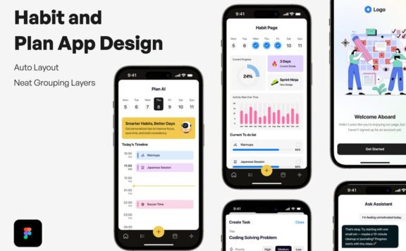 习惯和计划应用APP UI KIT (FIG)