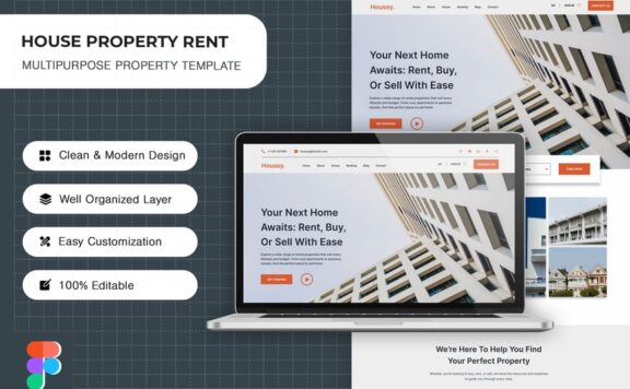 房产租金着陆页网页模版 (FIG)