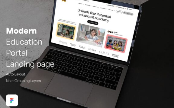 现代教育门户着陆页网页模版 (FIG)