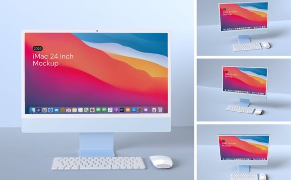 iMac模型样机 (PSD,PDF)