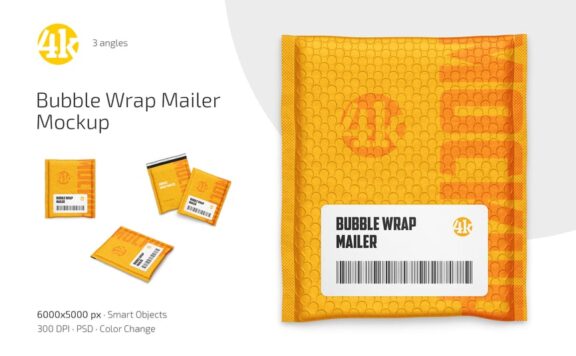 气泡包装邮件模型集样机 (PSD)