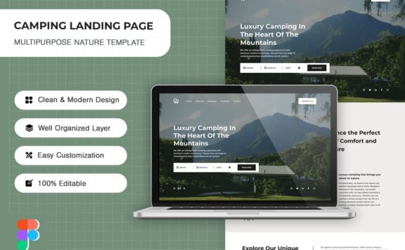 露营服务着陆页网页模版 (FIG)