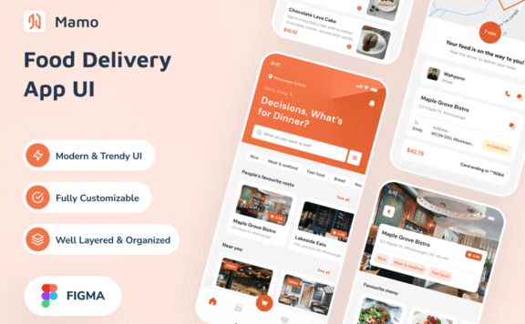 食品配送应用 APP UI KIT (FIG)