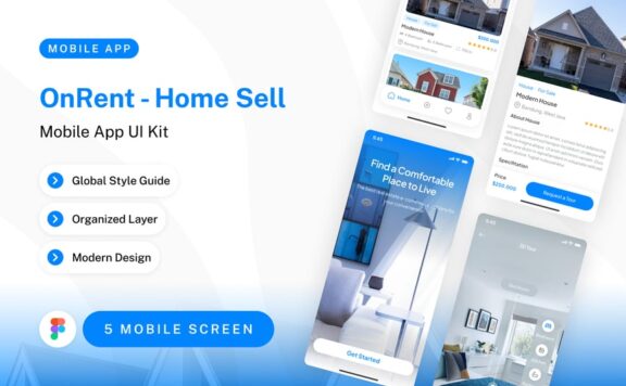 家庭销售移动应用 APP UI KIT (FIG)