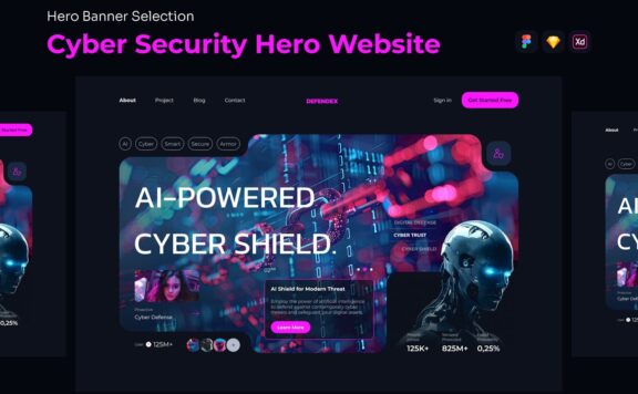 网络安全巨无霸bannder网站UI模版 (FIG,SKETCH,XD)