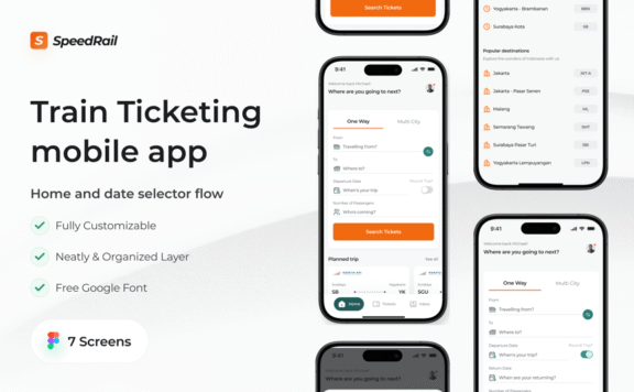 订票主页流程 App UI Kit (FIG)