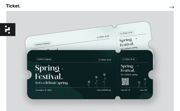 节日活动入场劵门票模板 (AI,EPS,PSD)