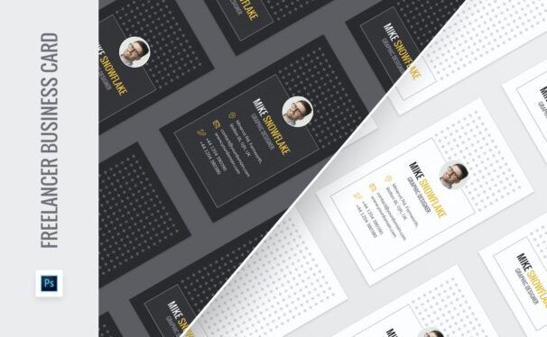 自由职业者名片模板 (PSD)