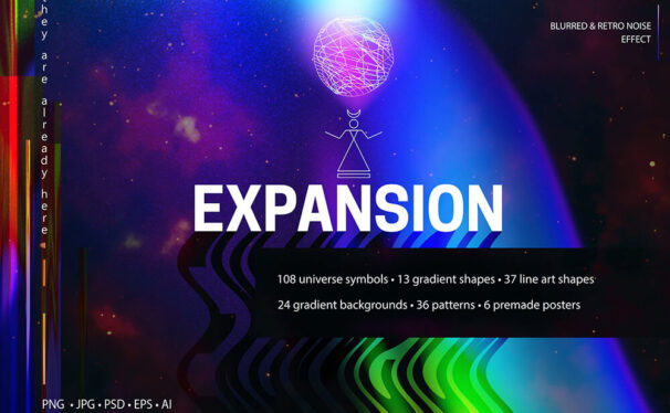 抽象星系图形元素集合包[1.57GB,ai,eps,psd]