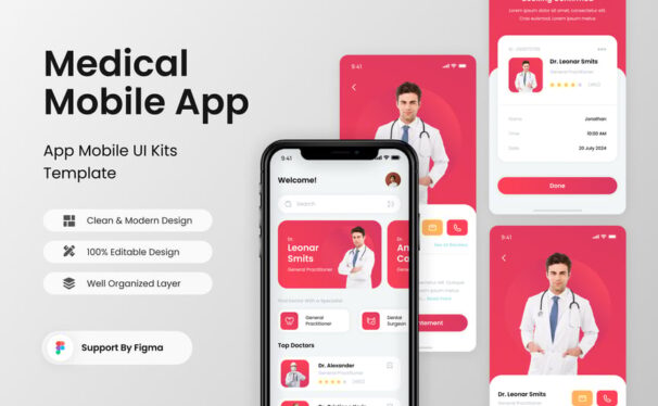医疗移动应用APP UI KIT (FIG)