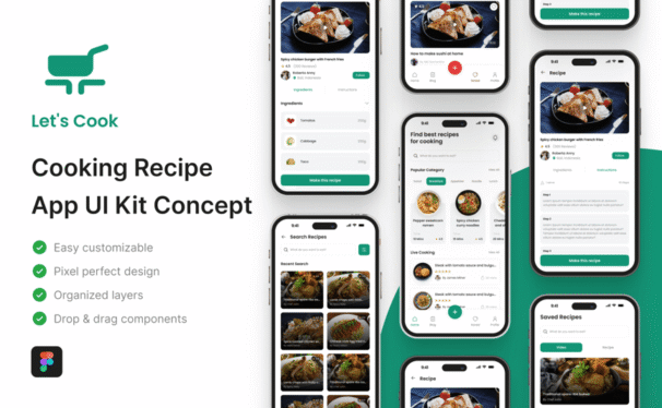 烹饪食谱应用APP UI KIT (FIG)