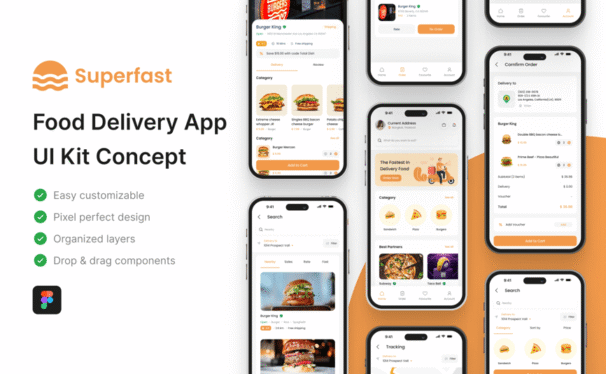 食品配送应用APP UI KIT (FIG)