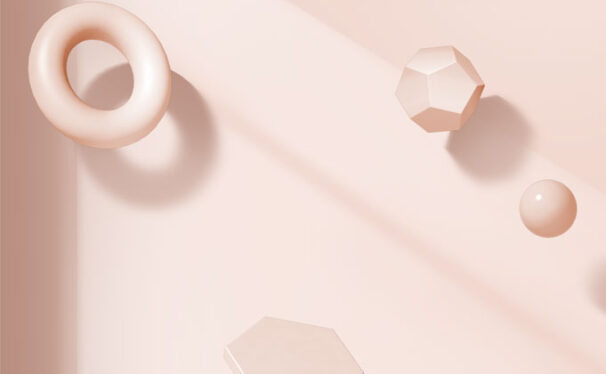 几何物体阴影创意视觉海报设计模板 (psd)