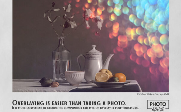 彩虹散景照片叠层JPG素材