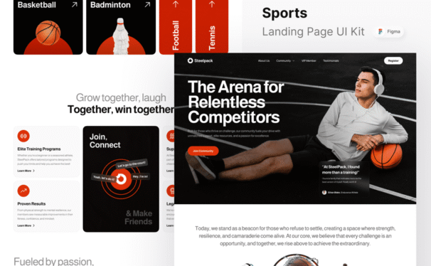 运动着陆页网页UI模板 (FIG)