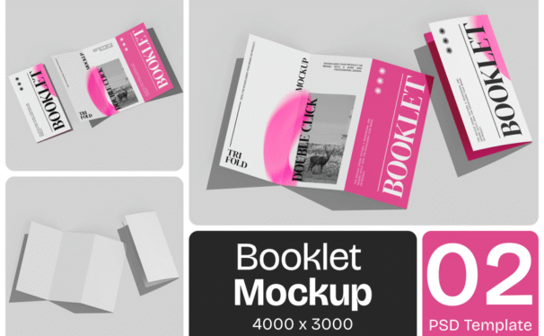 三折页小册子模型样机 (PSD)