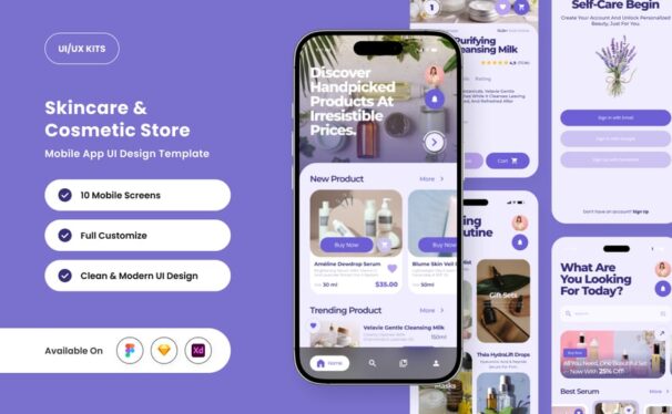 美容商店应用APP UI KIT (FIG,SKETCH,XD)