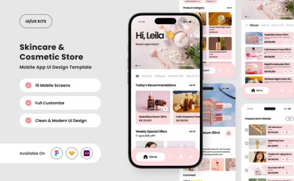 美容店应用APP UI KIT (FIG,SKETCH,XD)