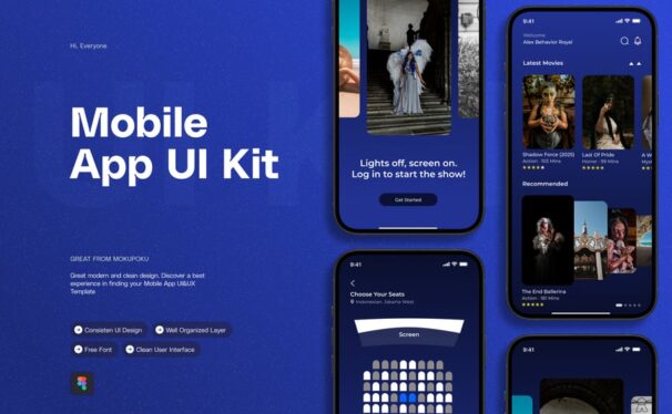 电影电影 – 移动应用APP UI KIT (FIG)