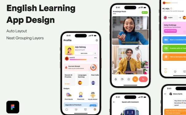 英语学习应用APP UI KIT (FIG)