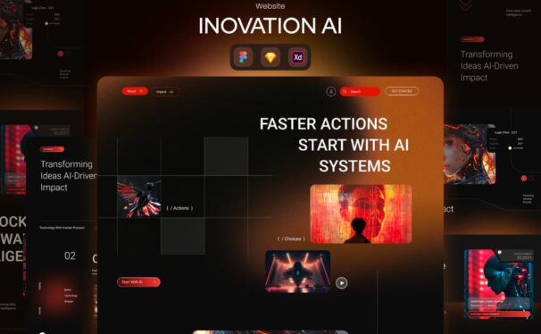 创新 AI网站网页UI模板 (FIG,SKETCH,XD)