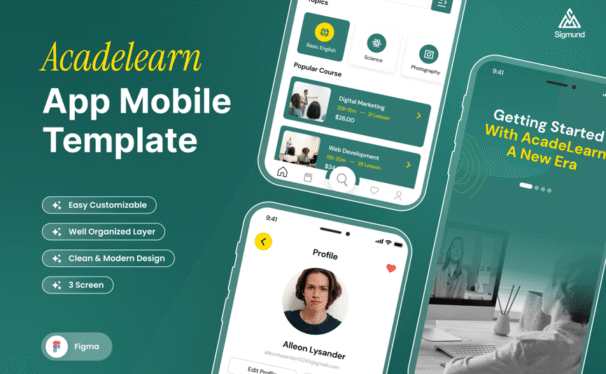 电子学习应用 APP UI KIT (FIG)