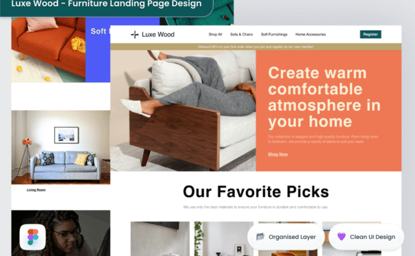家具着陆页面设计网页UI (FIG)