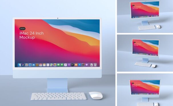 iMac模型样机 (PSD,PDF)
