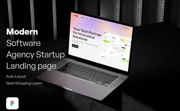 现代软件机构初创企业着陆页网页模版 (FIG)